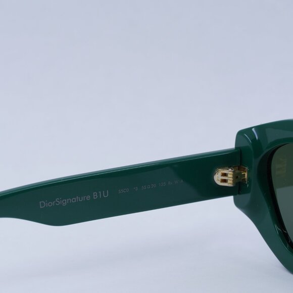🕶️ New Dior DIORSIGNATURE B1U 55C0 Sunglasses - Shiny Green Frame, Green Lenses - Picture 8 of 12